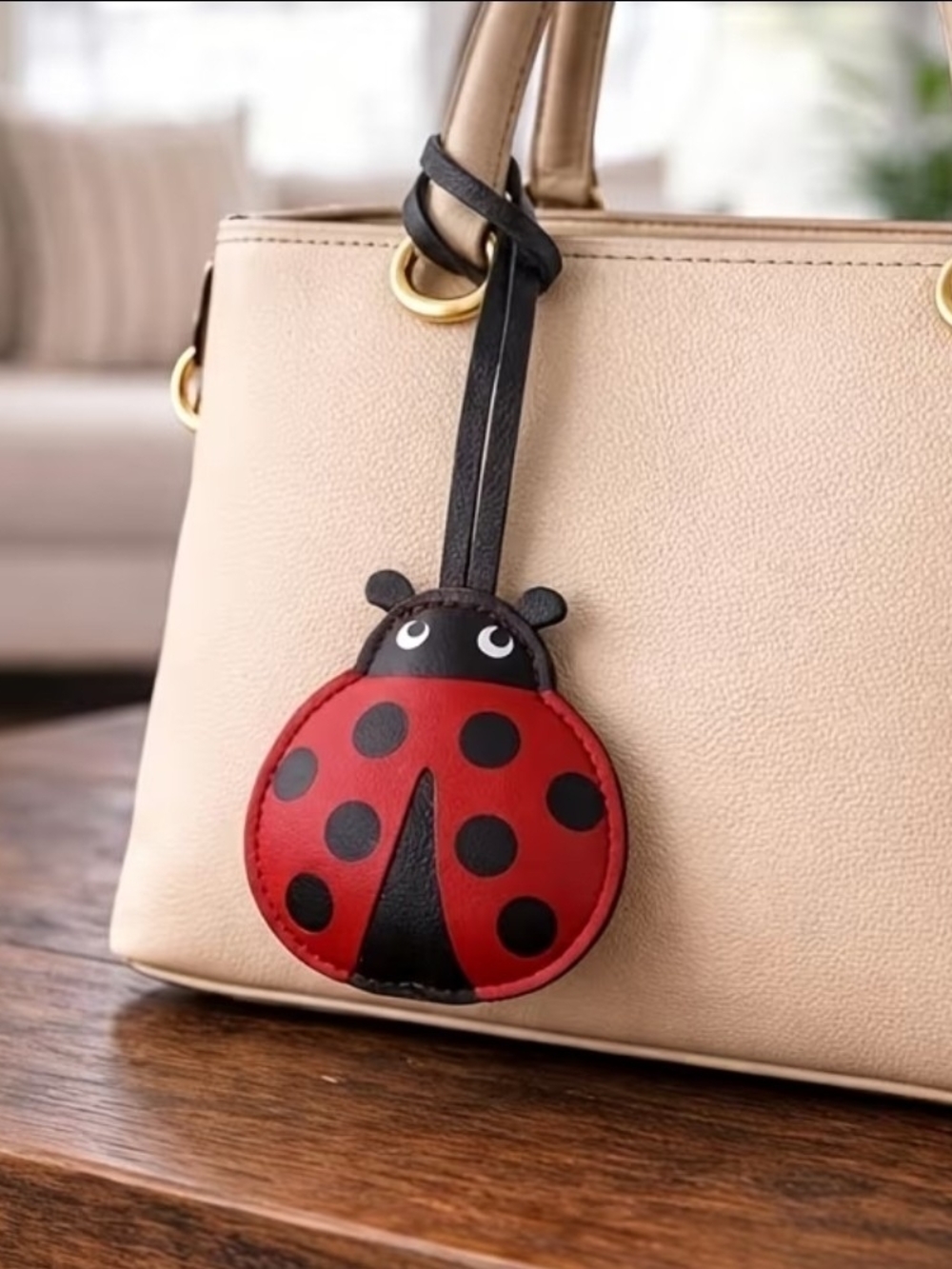 LADYBUG NEW Faux Leather Bag Charm Keychain